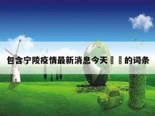包含宁陵疫情最新消息今天㊙️的词条